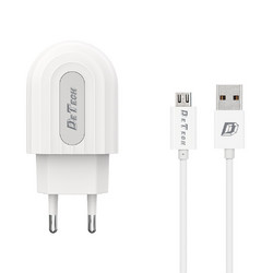 Detech Φορτιστής με Καλώδιο Micro USB με Θύρα USB-A White DE-28M