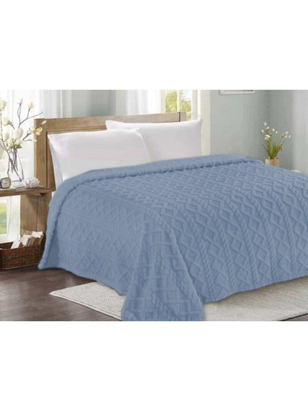 Κουβέρτα Fleece Με Sherpa Ανάγλυφη Luxe Soft Γαρύφαλλο 200x230 - Γκρι