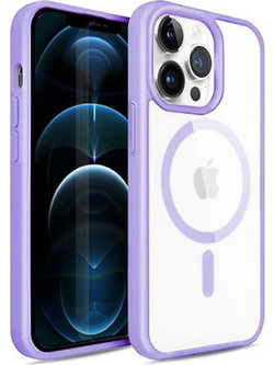 Metal Camera Circle Protection High Transparency Clear Phone Case Cover για iPhone 13 Pro Μωβ