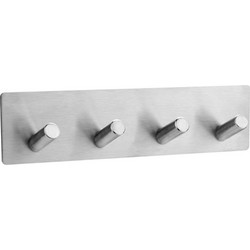 BORMANN Pro BTW9076 Άγκιστρο Μπάνιου 4 Θέσεων με Αυτοκόλλητο 3Μ,18x4,5x3cm,Χρώμιο
