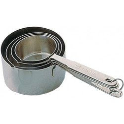 Σετ 4 κουτάλια μεζούρες μαγείρων, INOX (1 ΣΕΤ)