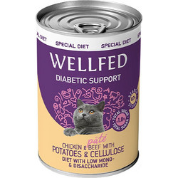 Wellfed Special Diet Adult Diabetic Pate with Chicken,Beef, Potatoes & Cellulose 400gr