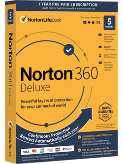 Norton 360 Deluxe για 5 Συσκευές και 1 Έτος Χρήσης (Ηλεκτρονική Άδεια)