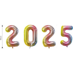 Σετ Μπαλόνια Διακοσμητικά σχέδιο 2025 Πολύχρωμα 4 τεμάχια ForHome 100376 - For Home