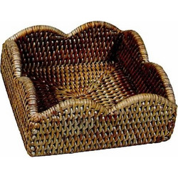 Θήκη Rattan Για Χαρτοπετσέτες Luncheon Kαφέ Scalloped Caspari (19x6 cm)