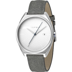 Esprit Ανδρικό Ρολόι με Γκρι Δερμάτινο Λουράκι ES1G056L0015