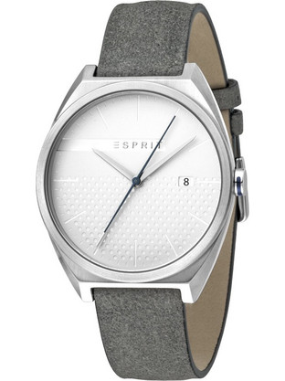 Esprit Ανδρικό Ρολόι με Γκρι Δερμάτινο Λουράκι ES1G056L0015