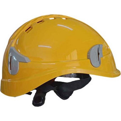 Alpinworker 0601012270999 Κίτρινο HV Κράνος Ασφαλείας Με Ενσωματωμένα Γυαλιά