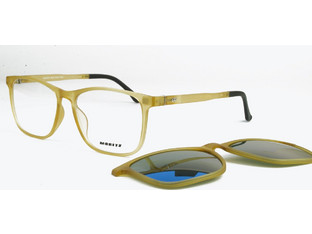 Moritz MZ21918 QM09 Ανδρικός Σκελετός Γυαλιών Οράσεως με Clip-On Κοκάλινος Κίτρινος