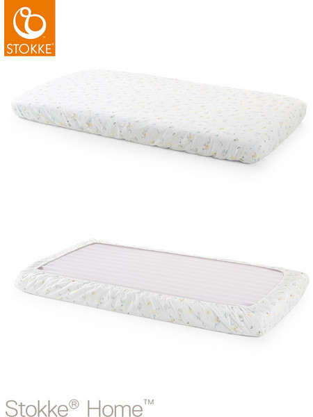 Stokke Rabbit Σετ Βρεφικά Σεντόνια Κούνιας Βαμβακερά 70x132 White