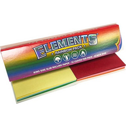 Elements Χαρτάκια - Connoisseur - King Size Slim Rainbow 32φ. με Τζιβάνες