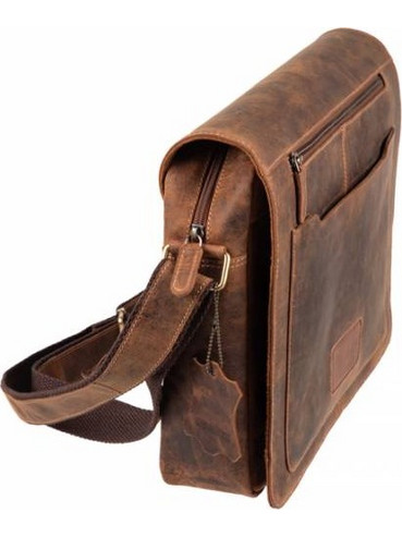 DOMLEATHERS DOMLEATHERS ΔΕΡΜΑΤΙΝΟΣ ΧΑΡΤΟΦΥΛΑΚΑΣ ΩΜΟΥ ΜΕΣΑΊΟΥ ΜΕΓΕΘΟΥΣ DL5010 ΚΑΦΕ VINTAGE