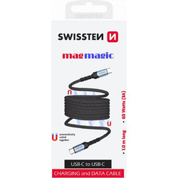 Swissten 71551010 Braided USB-C to USB-C 60W 1m Black
