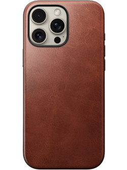 Nomad Modern Ode Dublin Leather Back Cover with MagSafe Brown (iPhone 16 Pro Max)