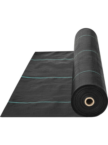 VEVOR Weed Barrier Landscape Fabric, 6*100FT Heavy Duty Garden Weed Fabric, Woven PP Weed Control Fabric, Driveway Fabric, Geotextile Fabric for Landscape, Ground Cover, Weed Blocker Weed Mat, Μαύρο
