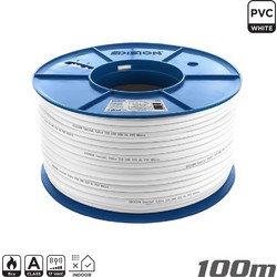 Edision Ομοαξονικό καλώδιο κεραίας Coaxial ICX-100 CCS AL Eca PVC M/F, λευκό, 1m