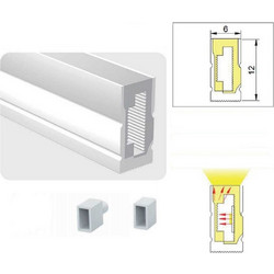 SE-SLO-6 SILICONE SIDE LIGHT OUT 1,2*0,6CM FOR 8MM LED STRIP PRICE PER METER