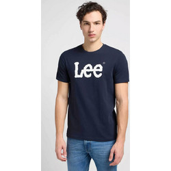 Lee(R) ανδρικό T-shirt με logo print Regular Fit Wobbly - 112116126 Μπλε Σκούρο