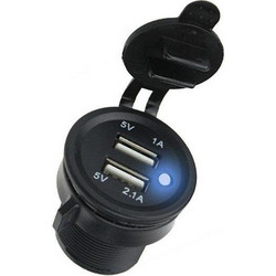 Αδιάβροχος φορτιστής με διπλή θύρα Usb 12v 3.1A JD001 Μπλέ