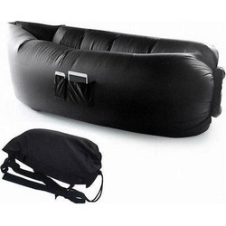Φουσκωτό Lazy Bag με Τσέπη Στο Πλάι σε Μαύρο Χρώμα