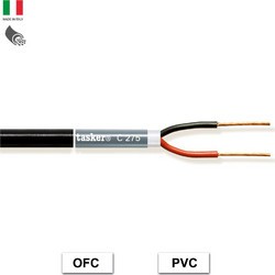 TASKER C275 PVC BLACK Στρογγυλό Καλώδιο Ηχείων, Εύκαμπτο 2x1.5mm (Bulk m)