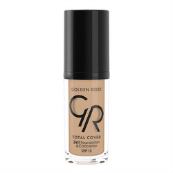 Golden Rose Total Cover 2 In 1 & Concealer 06 Taupe Liquid Foundation SPF15 30ml
