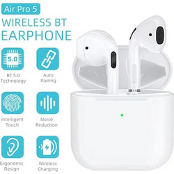 Air Pro 5 Ακουστικά Bluetooth Earbud White
