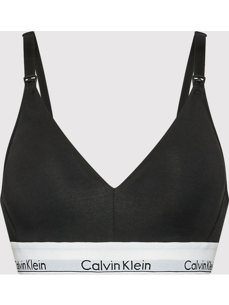 Γυναικείο Μπουστάκι Θηλασμού - Calvin Klein - Ενισχυμένο Cotton - Logo Λάστιχο -Μαύρο