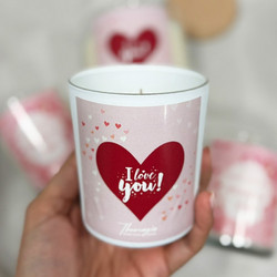 Αρωματικό Κερί Σόγιας I love You Pure Musk 200gr με ξύλινο καπάκι