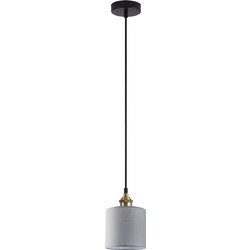 Home Lighting SE21-BR-B10-SH2 Κρεμαστό Φωτιστικό Οροφής Μονόφωτο E27 Γκρι 77-8732