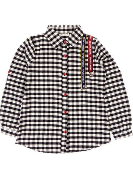 Busra παιδικό πουκάμισο Black Checkered
