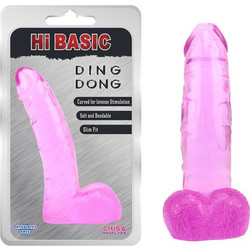 Chisa Novelties Ding Dong Ρεαλιστικό Dildo με Βεντούζα & Όρχεις 13cm Ροζ