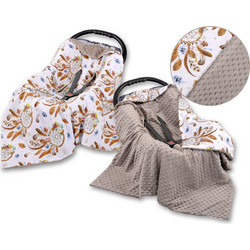 Double-sided car seat blanket - dream catchers white