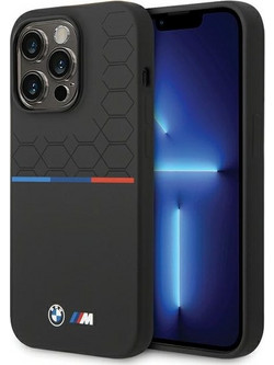 BMW Silicone Pattern iPhone 15 Pro Case - Black