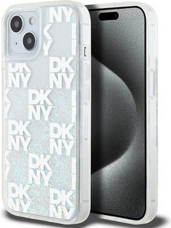 DKNY Liquid Glitter Multilogo case for iPhone 15 / 14 / 13 - white