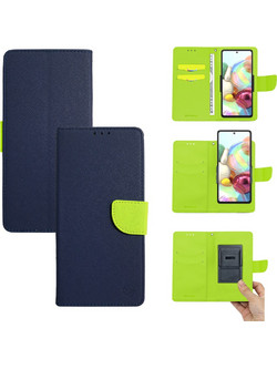 Θήκη Universal Sonique Trend Wallet με Clip έως 5.5" (163mm x 80mm x8mm) Σκούρο Μπλε/Λαχανί