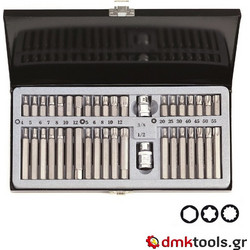 Force 4401 Σετ Βιδώματος 40 Τεμαχίων 1/2" Και 3/8" Υποδοχής Σε Μεταλλική Κασετίνα