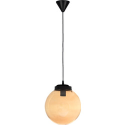 Heronia Lighting Κρεμαστό Φωτιστικό Οροφής Μπάλα Μονόφωτο E27 Μαύρο GL-600/25 BL-Meli 1L