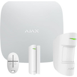 Ajax StarterKit Plus White Ασύρματο Σύστημα Συναγερμού με 1 Ανιχνευτή Κίνησης, 1 Αισθητήρα Πόρτας, 1 Σειρήνα, 1 Τηλεχειριστήριο (Wi-Fi / GSM / Ενσύρματο)
