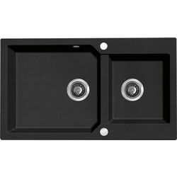 Laveo Milos SPM 7208 Ένθετος Νεροχύτης Γρανίτη Αντιστρεφόμενος Black 86x49.7cm