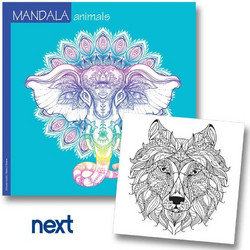 Νext μπλοκ ζωγραφικής mandala animals 36φ. 120γρ. 23x23εκ
