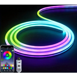 ΑΔΙΑΒΡΟΧΗ IP65 Πολύχρωμη Neon Ταινία LED USB 5m MAGIC HOME + BLUETOOTH APP