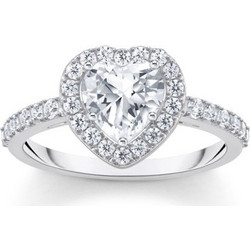 Thomas Sabo TR2477-051-14-54 Silver Halo-Ring in Heart Shape with white Zirconia Ladies