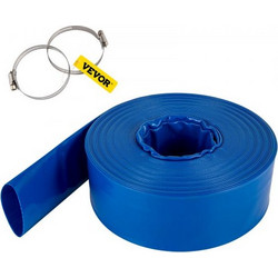 VEVOR Σωλήνας Εκκένωσης 3" x 105' PVC Εύκαμπτος Σωλήνας, Ανθεκτικός, Ιδανικός για Πισίνες & Μεταφορά Νερού, Μπλε YCFC3X100PVC284AUV0
