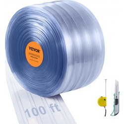 VEVOR Διάφανη Πλαστική Κουρτίνα Πόρτας 100'x12"x0.12" για Σούπερ Μάρκετ, Γκαράζ, Αποθήκη, Στάβλο, Σπίτι Κατοικίδιων JZMLJZDLWWJCM7HTCV0