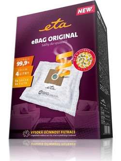ETA eBAG Original 9600 68000 Σακούλες Σκούπας 5τμχ Συμβατές με Σκούπα AEG / Dirt Devil / Electrolux / ETA / Hoover / Philips / Samsung / Singer / Severin / Solac / Taurus / Ufesa / Zanussi / Zelmer / Sencor