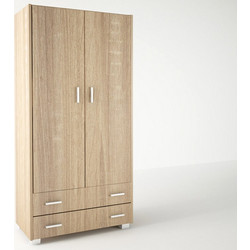 Sarris SB Δίφυλλη Ντουλάπα Ρούχων 1 Δρυς 85x50x180cm