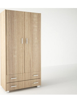 Sarris SB Δίφυλλη Ντουλάπα Ρούχων 1 Δρυς 85x50x180cm