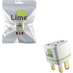 LIME UNIVERSAL ΑΝΤΑΠΤΟΡΑΣ ΑΓΓΛΙΚΟΣ 3 PIN MALE ΣΕ ΕΥΡΩΠΑΙΚΟ 2 PIN FEMALE (250V/13A) ΑΣΠΡΟ