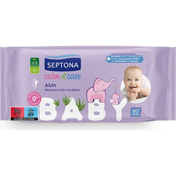Septona Calm n' Care Μωρομάντηλα Χωρίς Οινόπνευμα & Parabens με Aloe Vera 60τμχ